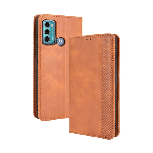 For Motorola Moto G60 / Moto G40 Fusion Magnetic Buckle Retro Crazy Horse Texture Horizontal Flip Leather Case with Holder & Card Slots & Photo Frame(Brown) - Motorola Cases by buy2fix | Online Shopping UK | buy2fix