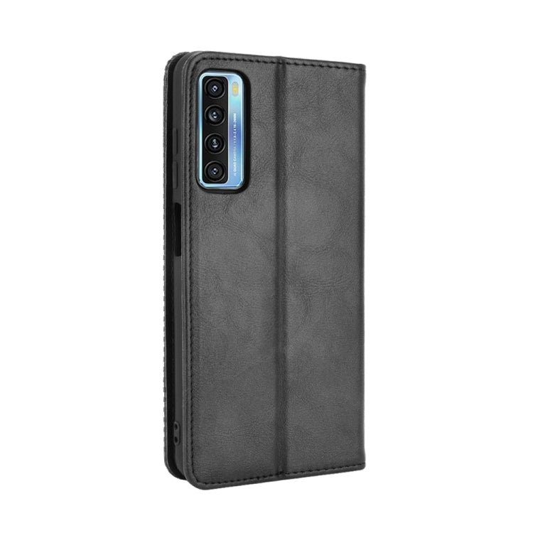 For TCL 20 5G / 20S / 20L / 20L+ Magnetic Buckle Retro Crazy Horse Texture Horizontal Flip Leather Case with Holder & Card Slots & Photo Frame(Black) - TCL by buy2fix | Online Shopping UK | buy2fix