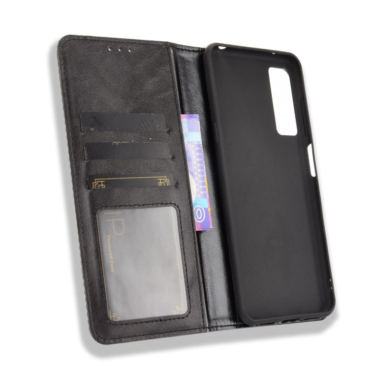 For TCL 20 5G / 20S / 20L / 20L+ Magnetic Buckle Retro Crazy Horse Texture Horizontal Flip Leather Case with Holder & Card Slots & Photo Frame(Black) - TCL by buy2fix | Online Shopping UK | buy2fix