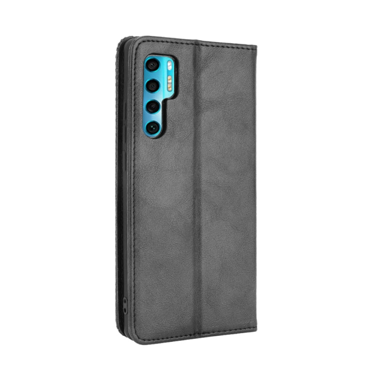 For TCL 20 Pro 5G Magnetic Buckle Retro Crazy Horse Texture Horizontal Flip Leather Case with Holder & Card Slots & Photo Frame(Black) - TCL by buy2fix | Online Shopping UK | buy2fix