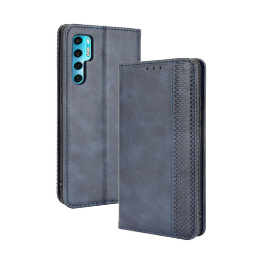 For TCL 20 Pro 5G Magnetic Buckle Retro Crazy Horse Texture Horizontal Flip Leather Case with Holder & Card Slots & Photo Frame(Blue) - TCL by buy2fix | Online Shopping UK | buy2fix