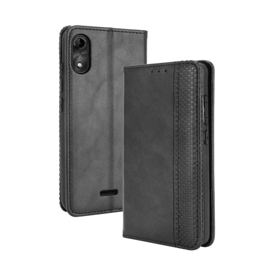 For Wiko Y51 / Sunny 5 Lite Magnetic Buckle Retro Crazy Horse Texture Horizontal Flip Leather Case with Holder & Card Slots & Photo Frame(Black) - More Brand by buy2fix | Online Shopping UK | buy2fix