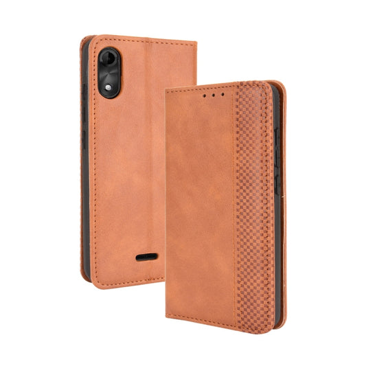 For Wiko Y51 / Sunny 5 Lite Magnetic Buckle Retro Crazy Horse Texture Horizontal Flip Leather Case with Holder & Card Slots & Photo Frame(Brown) - More Brand by buy2fix | Online Shopping UK | buy2fix
