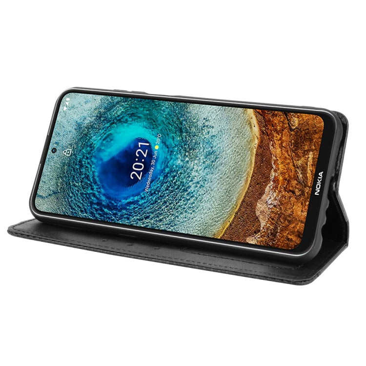 For Nokia X10 / X20 Magnetic Buckle Retro Crazy Horse Texture Horizontal Flip Leather Case with Holder & Card Slots & Photo Frame(Black) by buy2fix