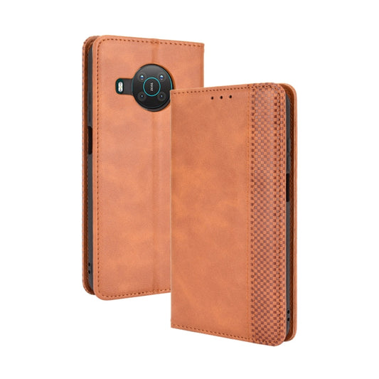 For Nokia X10 / X20 Magnetic Buckle Retro Crazy Horse Texture Horizontal Flip Leather Case with Holder & Card Slots & Photo Frame(Brown) by buy2fix