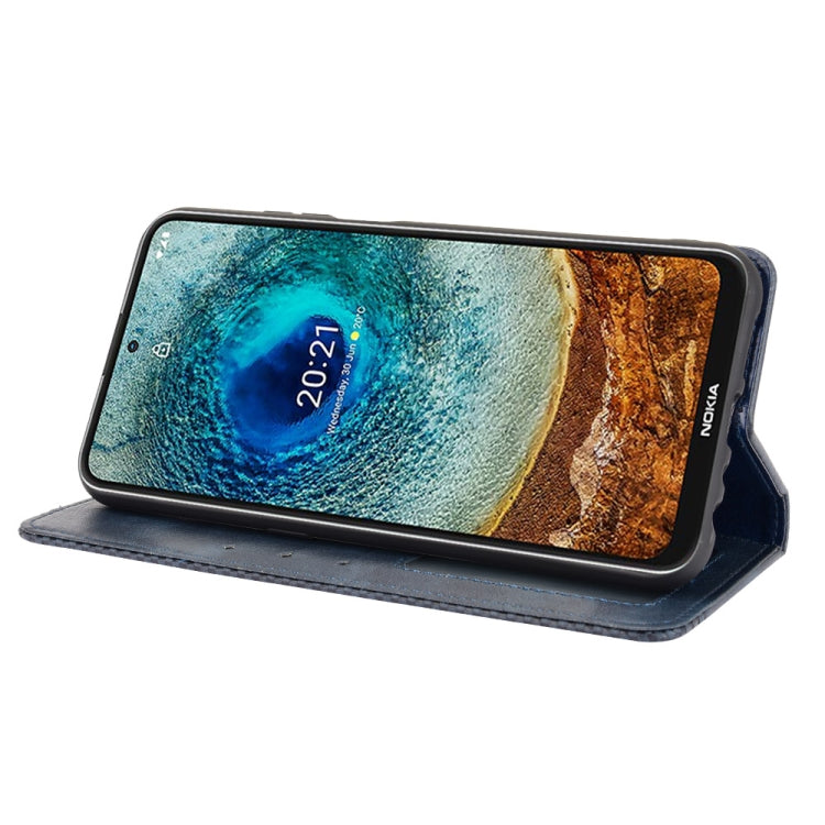 For Nokia X10 / X20 Magnetic Buckle Retro Crazy Horse Texture Horizontal Flip Leather Case with Holder & Card Slots & Photo Frame(Blue) by buy2fix