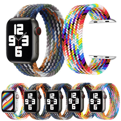 Metal Head Braided Nylon Watch Band, Size: XS 135mm For Apple Watch Series 7 45mm / 6 & SE & 5 & 4 44mm / 3 & 2 & 1 42mm(Colorful) by buy2fix