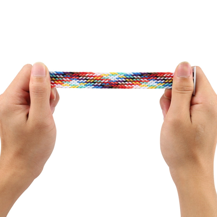 Metal Head Braided Nylon Watch Band, Size: S 145mm For Apple Watch Series 7 45mm / 6 & SE & 5 & 4 44mm / 3 & 2 & 1 42mm(Rainbow Colors) by buy2fix