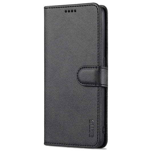 For OPPO A74 4G / F19 AZNS Skin Feel Calf Texture Horizontal Flip Leather Case with Card Slots & Holder & Wallet((Black) by buy2fix