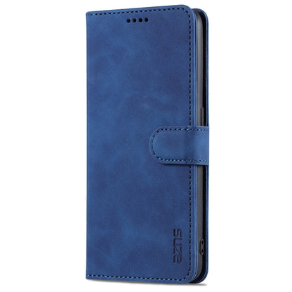 For OPPO A74 4G / F19 AZNS Skin Feel Calf Texture Horizontal Flip Leather Case with Card Slots & Holder & Wallet((Blue) by buy2fix