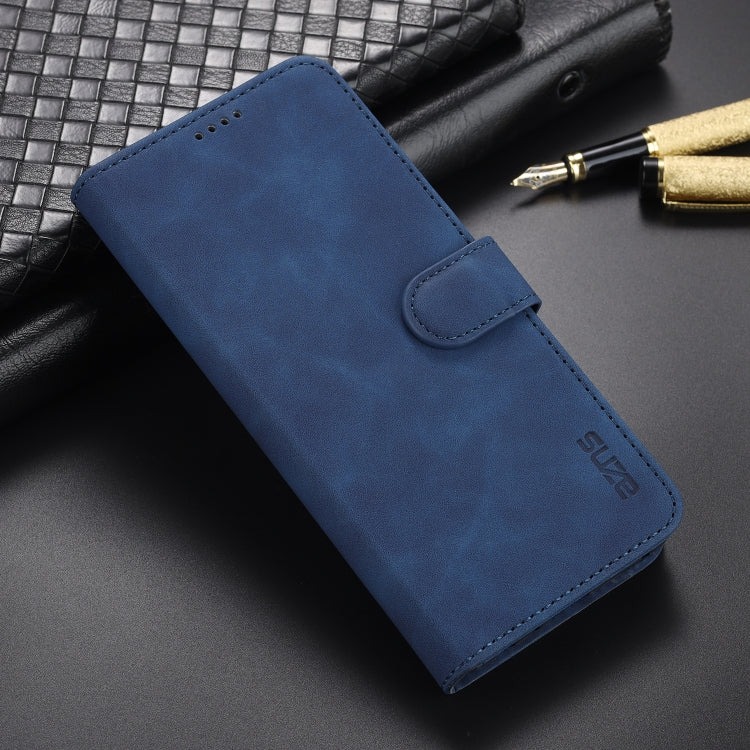 For OPPO A74 4G / F19 AZNS Skin Feel Calf Texture Horizontal Flip Leather Case with Card Slots & Holder & Wallet((Blue) by buy2fix