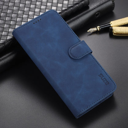 For OPPO A74 4G / F19 AZNS Skin Feel Calf Texture Horizontal Flip Leather Case with Card Slots & Holder & Wallet((Blue) by buy2fix