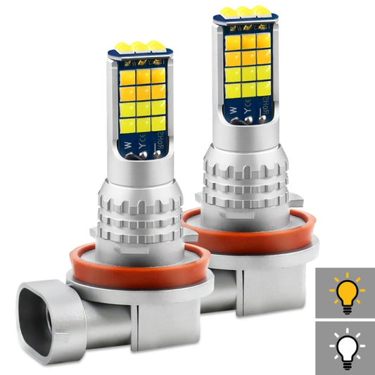 2 PCS V6 H11 DC9-36V 30W 3000LM IP65 Car LED Double Color Fog Light with 30LEDs SMD-2525 Lamp - Fog / Driving Lights by buy2fix | Online Shopping UK | buy2fix