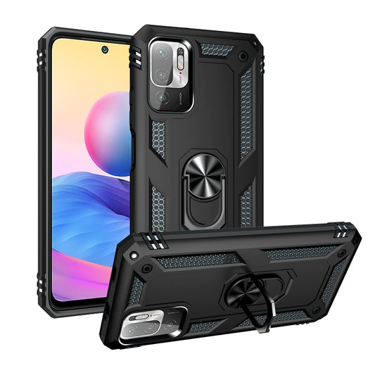 For Xiaomi Redmi Note 10 5G Shockproof TPU + PC Protective Case with 360 Degree Rotating Holder(Black) - Xiaomi Cases by buy2fix | Online Shopping UK | buy2fix