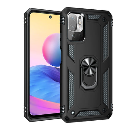 For Xiaomi Redmi Note 10 5G Shockproof TPU + PC Protective Case with 360 Degree Rotating Holder(Black) - Xiaomi Cases by buy2fix | Online Shopping UK | buy2fix