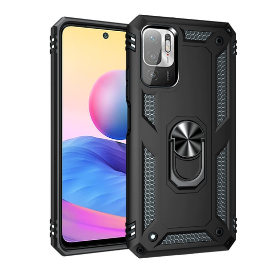 For Xiaomi Redmi Note 10 5G Shockproof TPU + PC Protective Case with 360 Degree Rotating Holder(Black) - Xiaomi Cases by buy2fix | Online Shopping UK | buy2fix