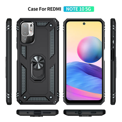 For Xiaomi Redmi Note 10 5G Shockproof TPU + PC Protective Case with 360 Degree Rotating Holder(Black) - Xiaomi Cases by buy2fix | Online Shopping UK | buy2fix
