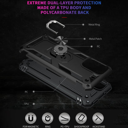 For Xiaomi Redmi Note 10 5G Shockproof TPU + PC Protective Case with 360 Degree Rotating Holder(Black) - Xiaomi Cases by buy2fix | Online Shopping UK | buy2fix