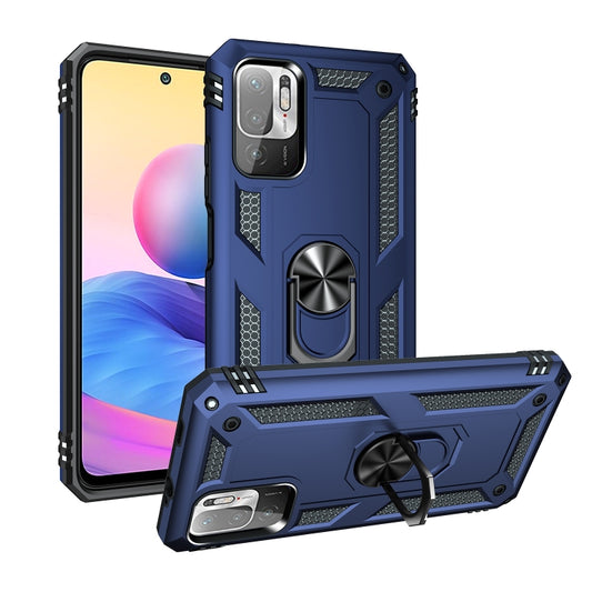For Xiaomi Redmi Note 10 5G Shockproof TPU + PC Protective Case with 360 Degree Rotating Holder(Blue) - Xiaomi Cases by buy2fix | Online Shopping UK | buy2fix