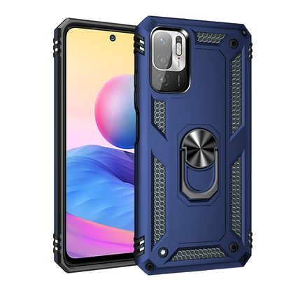 For Xiaomi Redmi Note 10 5G Shockproof TPU + PC Protective Case with 360 Degree Rotating Holder(Blue) - Xiaomi Cases by buy2fix | Online Shopping UK | buy2fix