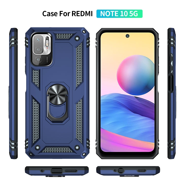 For Xiaomi Redmi Note 10 5G Shockproof TPU + PC Protective Case with 360 Degree Rotating Holder(Blue) - Xiaomi Cases by buy2fix | Online Shopping UK | buy2fix