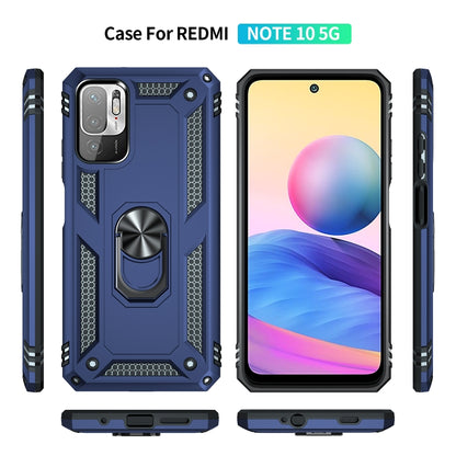 For Xiaomi Redmi Note 10 5G Shockproof TPU + PC Protective Case with 360 Degree Rotating Holder(Blue) - Xiaomi Cases by buy2fix | Online Shopping UK | buy2fix
