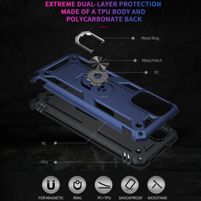 For Xiaomi Redmi Note 10 5G Shockproof TPU + PC Protective Case with 360 Degree Rotating Holder(Blue) - Xiaomi Cases by buy2fix | Online Shopping UK | buy2fix