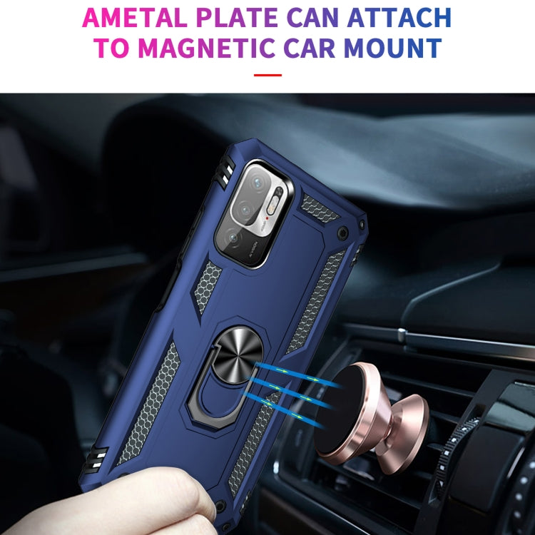 For Xiaomi Redmi Note 10 5G Shockproof TPU + PC Protective Case with 360 Degree Rotating Holder(Blue) - Xiaomi Cases by buy2fix | Online Shopping UK | buy2fix