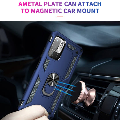 For Xiaomi Redmi Note 10 5G Shockproof TPU + PC Protective Case with 360 Degree Rotating Holder(Blue) - Xiaomi Cases by buy2fix | Online Shopping UK | buy2fix