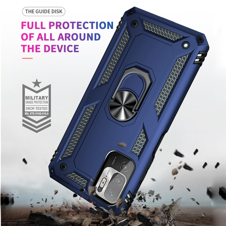 For Xiaomi Redmi Note 10 5G Shockproof TPU + PC Protective Case with 360 Degree Rotating Holder(Blue) - Xiaomi Cases by buy2fix | Online Shopping UK | buy2fix