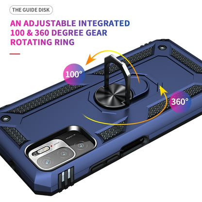For Xiaomi Redmi Note 10 5G Shockproof TPU + PC Protective Case with 360 Degree Rotating Holder(Blue) - Xiaomi Cases by buy2fix | Online Shopping UK | buy2fix