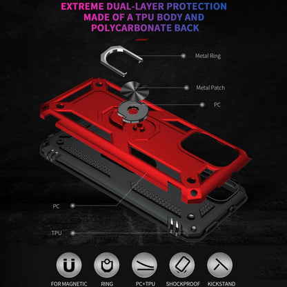For Xiaomi Redmi Note 10 5G Shockproof TPU + PC Protective Case with 360 Degree Rotating Holder(Red) by buy2fix