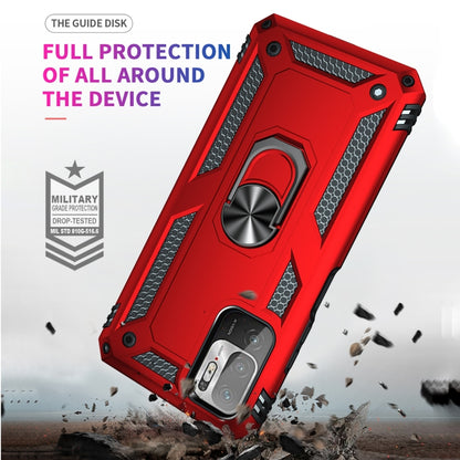 For Xiaomi Redmi Note 10 5G Shockproof TPU + PC Protective Case with 360 Degree Rotating Holder(Red) by buy2fix