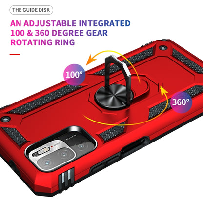For Xiaomi Redmi Note 10 5G Shockproof TPU + PC Protective Case with 360 Degree Rotating Holder(Red) by buy2fix
