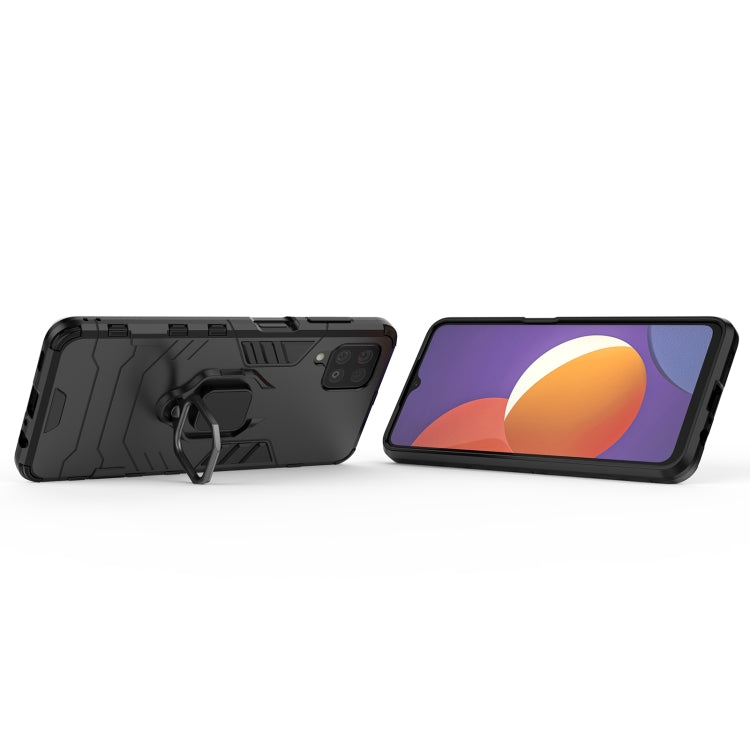 For Samsung Galaxy M12 Shockproof PC + TPU Protective Case with Magnetic Ring Holder(Black) by buy2fix