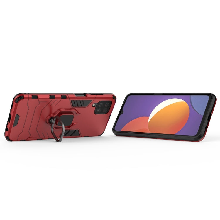 For Samsung Galaxy M12 Shockproof PC + TPU Protective Case with Magnetic Ring Holder(Red) by buy2fix