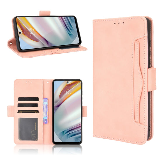 For Motorola Moto G40 Fusion / Moto G60 Skin Feel Calf Pattern Horizontal Flip Leather Case with Holder & Card Slots & Photo Frame(Pink)