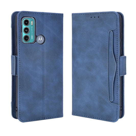 For Motorola Moto G40 Fusion / Moto G60 Skin Feel Calf Pattern Horizontal Flip Leather Case with Holder & Card Slots & Photo Frame(Blue) - Motorola Cases by buy2fix | Online Shopping UK | buy2fix