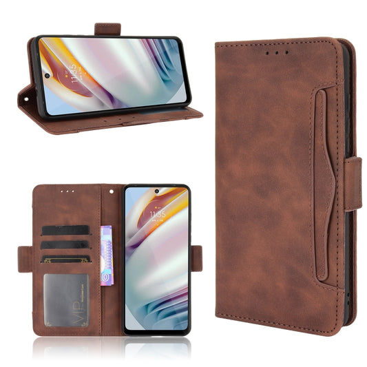 For Motorola Moto G40 Fusion / Moto G60 Skin Feel Calf Pattern Horizontal Flip Leather Case with Holder & Card Slots & Photo Frame(Brown) - Motorola Cases by buy2fix | Online Shopping UK | buy2fix