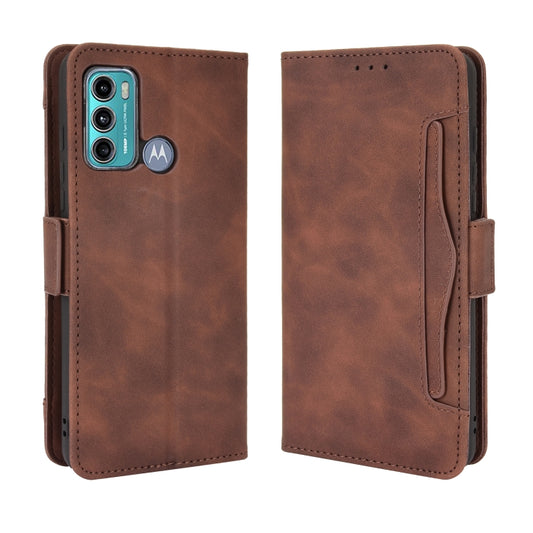 For Motorola Moto G40 Fusion / Moto G60 Skin Feel Calf Pattern Horizontal Flip Leather Case with Holder & Card Slots & Photo Frame(Brown) - Motorola Cases by buy2fix | Online Shopping UK | buy2fix