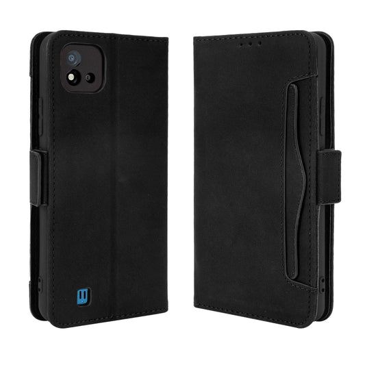 For OPPO Realme C11 2021 / C20 / C20A Skin Feel Calf Pattern Horizontal Flip Leather Case with Holder & Card Slots & Photo Frame(Black) - Realme Cases by buy2fix | Online Shopping UK | buy2fix