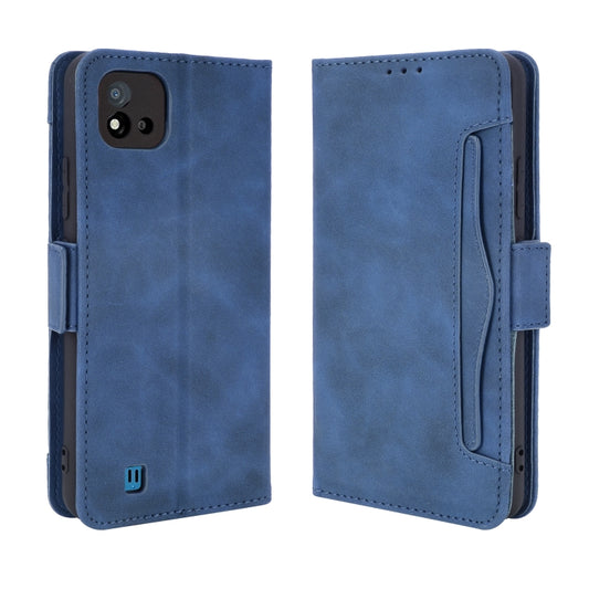 For OPPO Realme C11 2021 / C20 / C20A Skin Feel Calf Pattern Horizontal Flip Leather Case with Holder & Card Slots & Photo Frame(Blue) - Realme Cases by buy2fix | Online Shopping UK | buy2fix