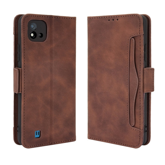 For OPPO Realme C11 2021 / C20 / C20A Skin Feel Calf Pattern Horizontal Flip Leather Case with Holder & Card Slots & Photo Frame(Brown) - Realme Cases by buy2fix | Online Shopping UK | buy2fix