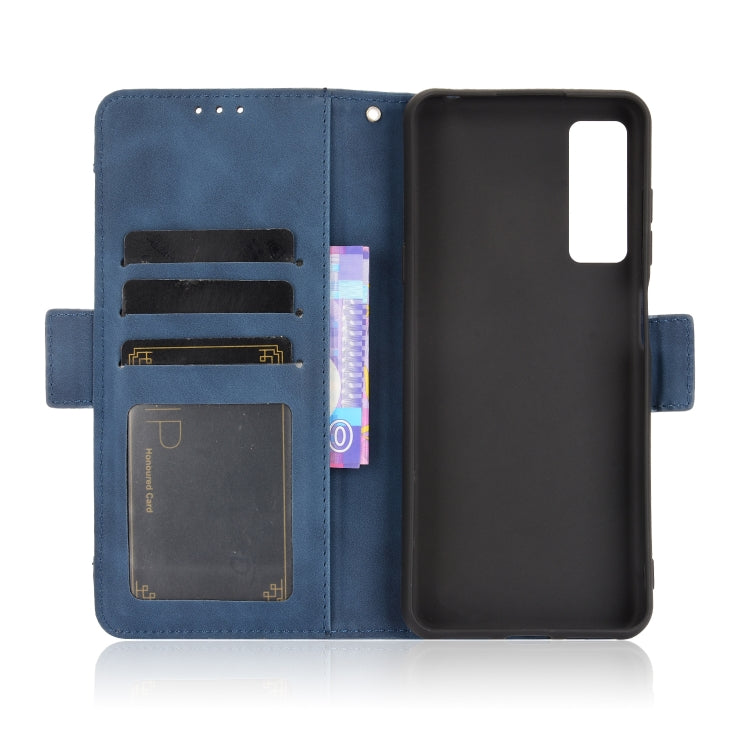 For TCL 20 5G / 20S Skin Feel Calf Pattern Horizontal Flip Leather Case with Holder & Card Slots & Photo Frame(Blue) - TCL by buy2fix | Online Shopping UK | buy2fix