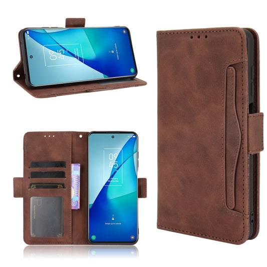 For TCL 20 5G / 20S Skin Feel Calf Pattern Horizontal Flip Leather Case with Holder & Card Slots & Photo Frame(Brown) - TCL by buy2fix | Online Shopping UK | buy2fix