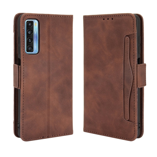 For TCL 20 5G / 20S Skin Feel Calf Pattern Horizontal Flip Leather Case with Holder & Card Slots & Photo Frame(Brown) - TCL by buy2fix | Online Shopping UK | buy2fix