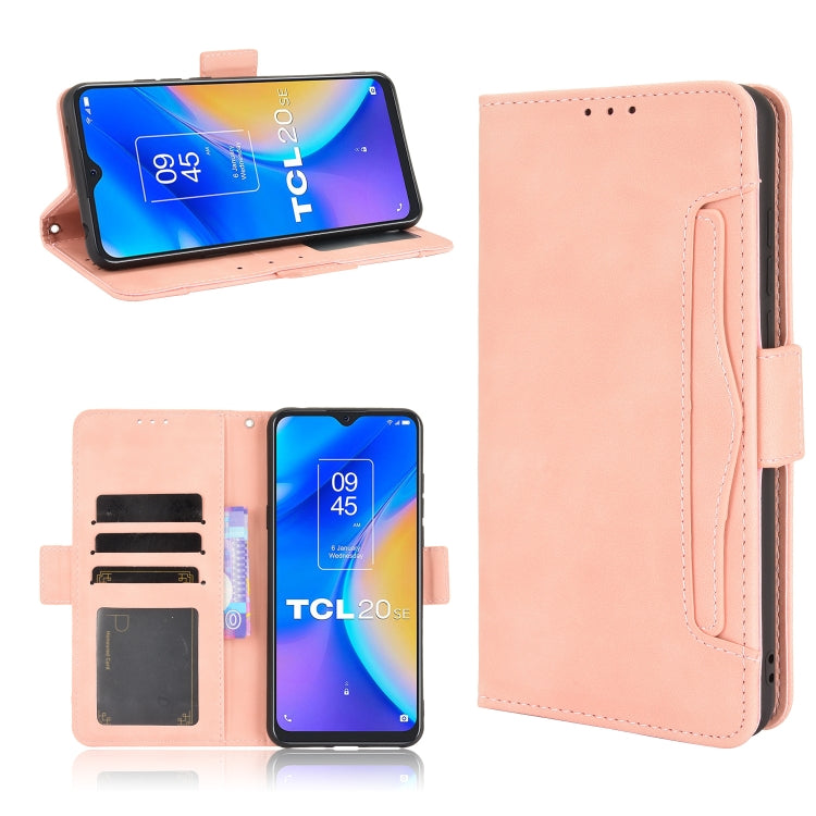 For TCL 20 SE Skin Feel Calf Pattern Horizontal Flip Leather Case with Holder & Card Slots & Photo Frame(Pink) - TCL by buy2fix | Online Shopping UK | buy2fix