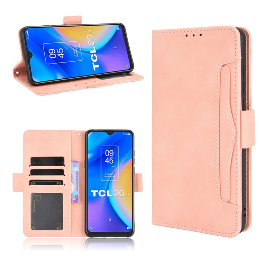 For TCL 20 SE Skin Feel Calf Pattern Horizontal Flip Leather Case with Holder & Card Slots & Photo Frame(Pink) - TCL by buy2fix | Online Shopping UK | buy2fix