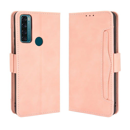 For TCL 20 SE Skin Feel Calf Pattern Horizontal Flip Leather Case with Holder & Card Slots & Photo Frame(Pink) - TCL by buy2fix | Online Shopping UK | buy2fix