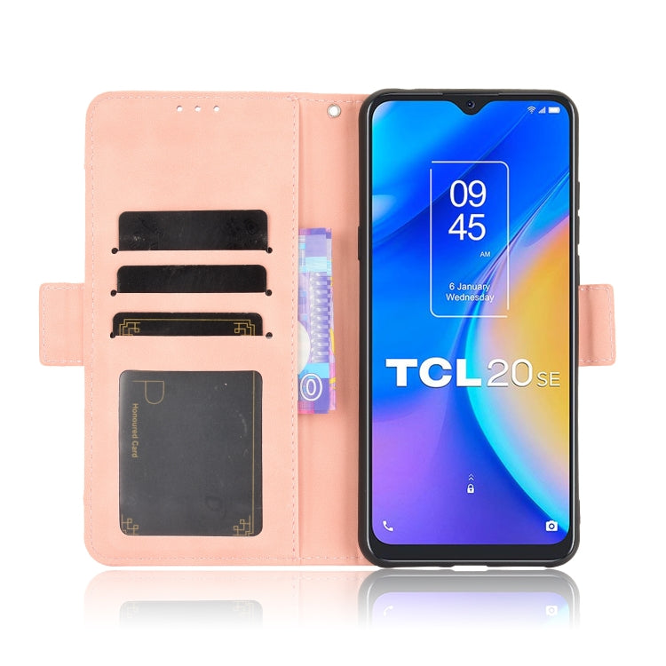 For TCL 20 SE Skin Feel Calf Pattern Horizontal Flip Leather Case with Holder & Card Slots & Photo Frame(Pink) - TCL by buy2fix | Online Shopping UK | buy2fix